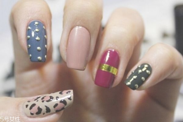 撞色豹紋美甲教程 日系美甲教程 撞色豹紋美甲教程 日系美甲教程