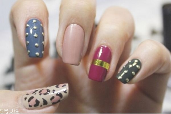 撞色豹紋美甲教程 日系美甲教程 撞色豹紋美甲教程 日系美甲教程