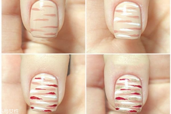 酒紅反法式美甲教程 紅色毛呢美甲教程 酒紅反法式美甲教程 紅色毛呢美甲教程
