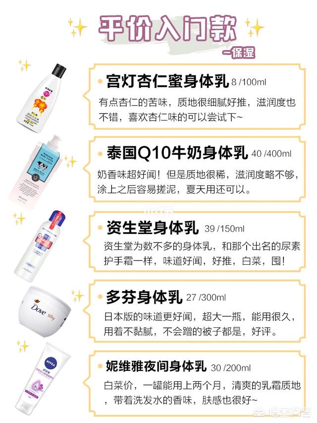 身體乳哪個(gè)牌子的好用 身體乳哪個(gè)牌子的補(bǔ)水保濕效果好 身體乳哪個(gè)牌子的好用 身體乳哪個(gè)牌子的補(bǔ)水保濕效果好
